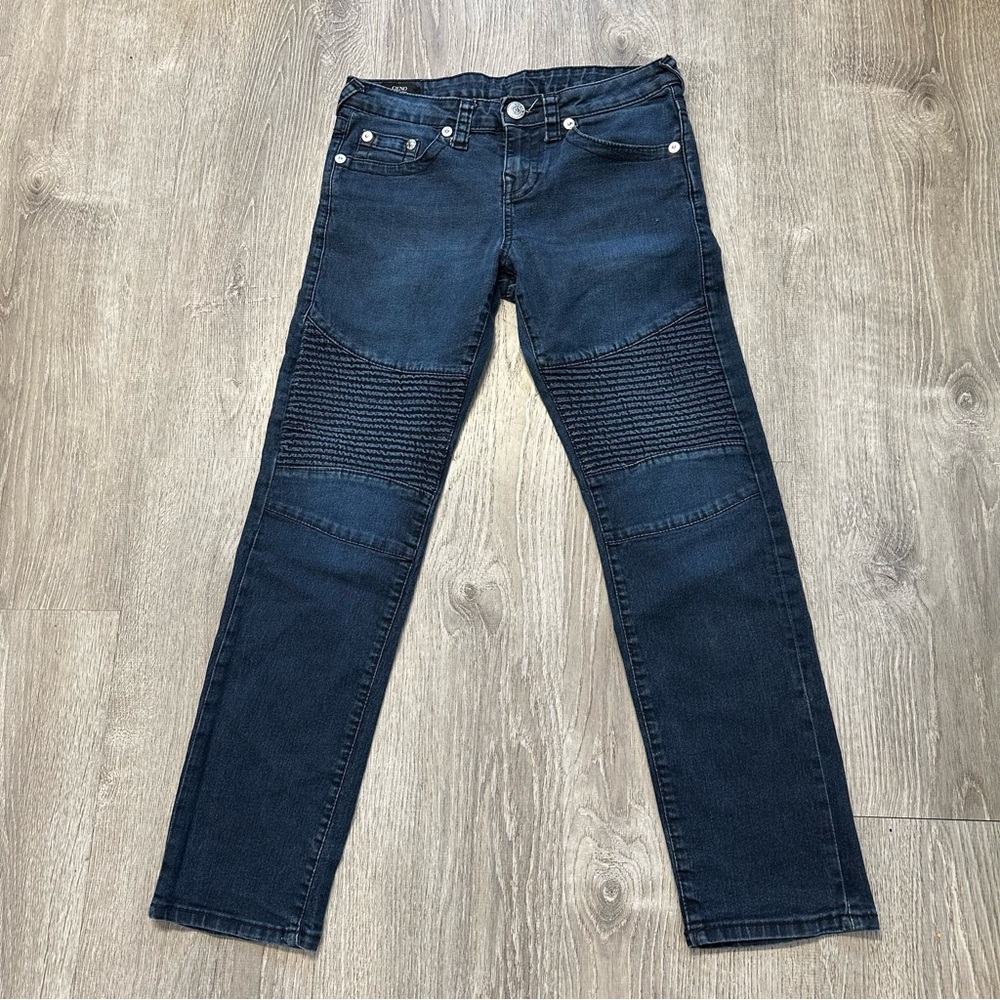 True Religion Slim Blue Jeans with Paneled Design